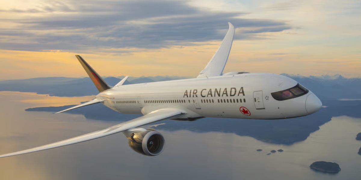 Air Canada Plane flying through sky