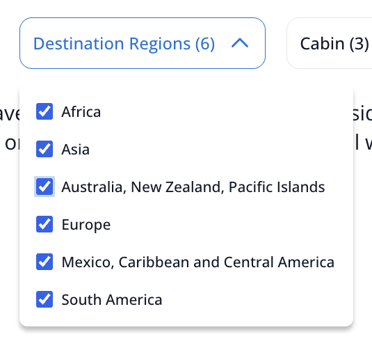 Destination Regions box
