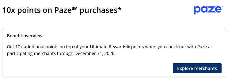 New: Earn up to 14x Chase Ultimate Rewards Points on United Airlines Purchases! 1 Chase benefit to earn 10x extra points on Paze purchases