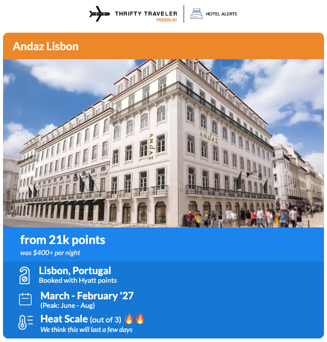 9 Great Ways to Use the Chase Sapphire Preferred® Credit Card's 100K Bonus 33 Andaz Lisbon Thrifty Traveler hotel alert