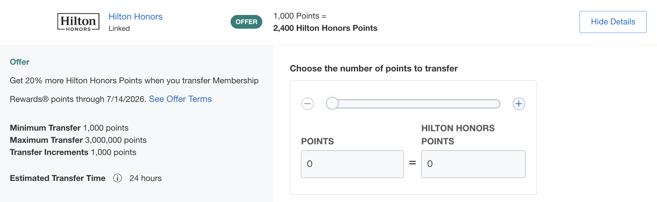 Back Again: Get a 20% Boost When Transferring Amex Points to Hilton 1 Amex to Hilton: 20% Transfer Bonus