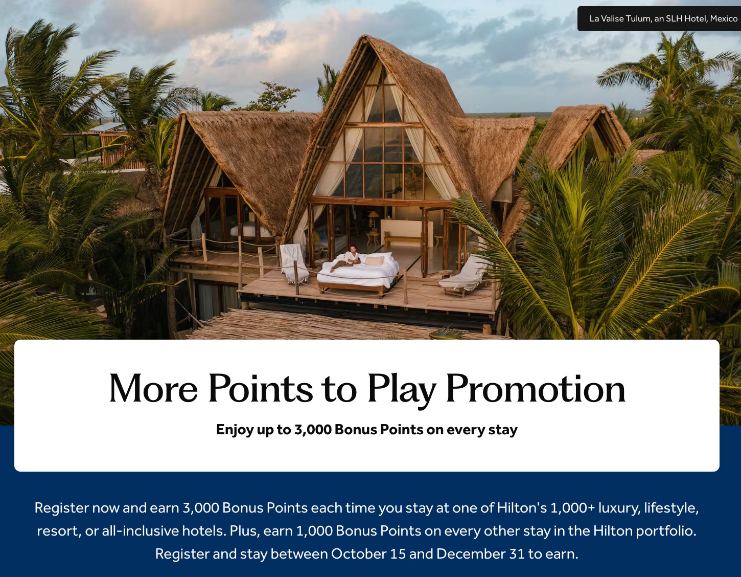 Register Now: Earn Up to 3K Bonus Points Per Hilton Stay This Fall 1 hilton promo