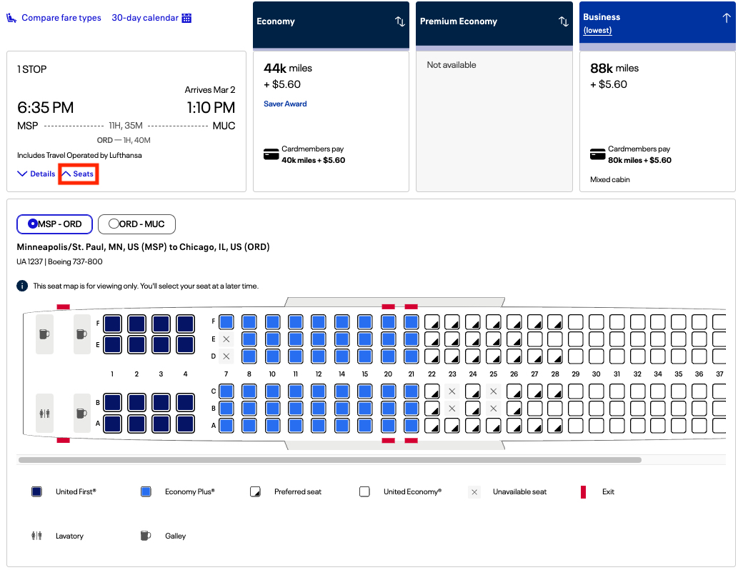 How to Find & Book the Best Deals with United Miles 12 United search seat map