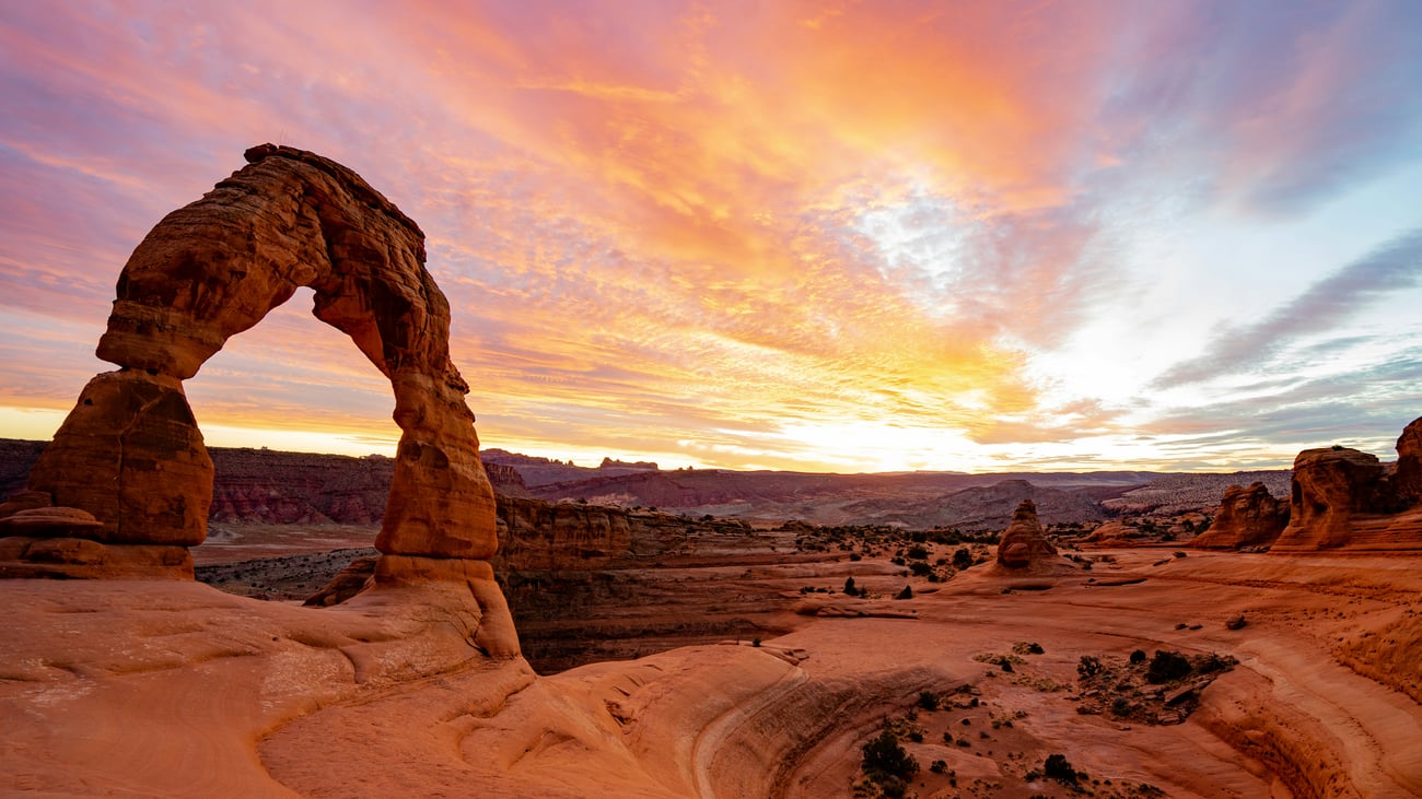 arches national park at sunset
