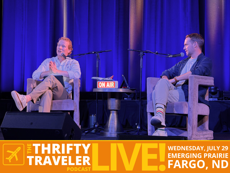 We're Hitting the Road: Join us in Fargo July 29 for the Thrifty Traveler Podcast Live! 1 thrifty traveler podcast live in fargo event banner