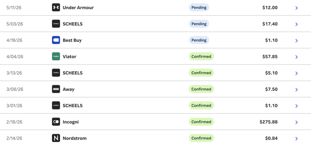 Rakuten Isn't Just a Cash-Back App ... It's How I Buy Points 3 Rakuten activity