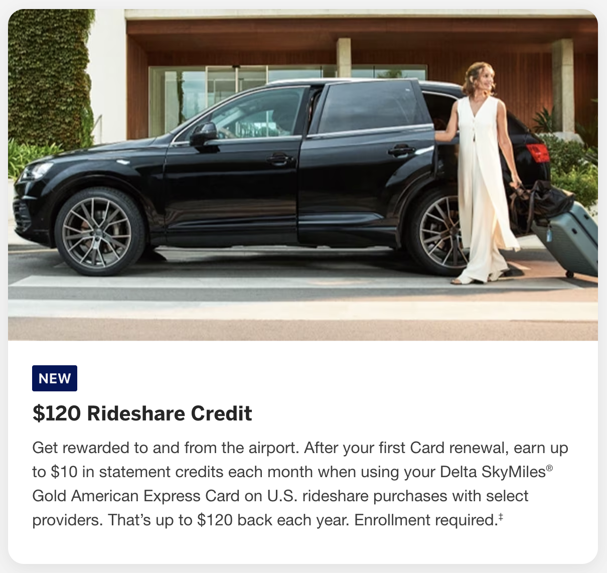 Delta Sweetens SkyMiles Cards: 2nd Bag Free, New Perks & Same Annual Fees 2 New $120 Delta Rideshare credit for SkyMiles Gold