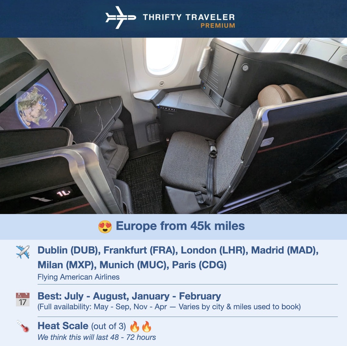 It's Not All Bad News: The Things in Air Travel I'm Excited About This Year 7 Europe flight deal on American Airlines with new suites