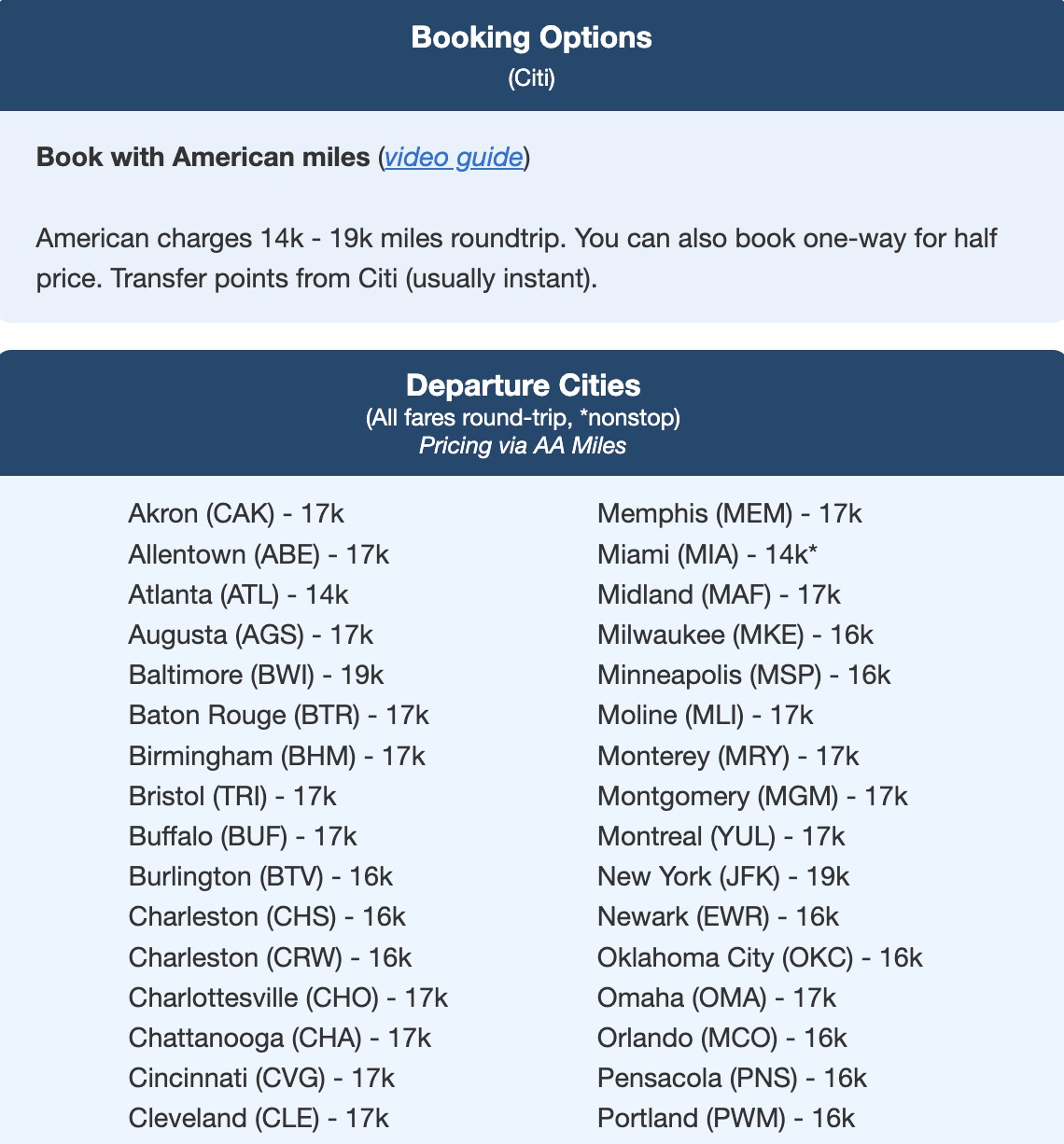 Airfare is Up, American AAdvantage Miles Rates Aren't 3 AA miles to EYW