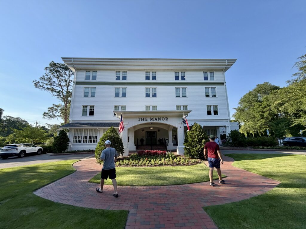 7 Money-Saving Tips for a Pinehurst Golf Trip 2 exterior photo of the Manor hotel at the Pinehurst Resort