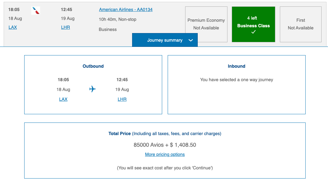 How to Book Award Flights with Finnair Avios 3 Los Angeles to London with British Airways Avios