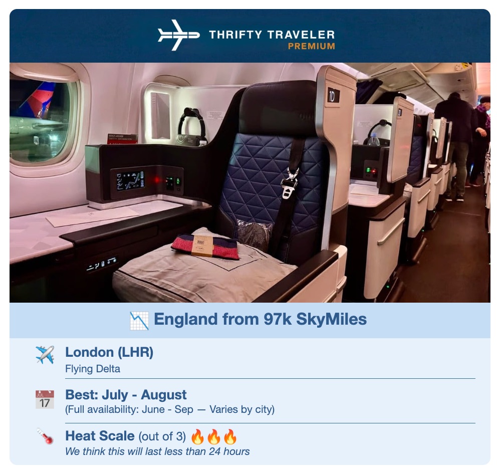 As Other Airlines Clam Up, Delta Keeps Dropping Unprecedented SkyMiles Deals 3 thrifty traveler premium delta one deal