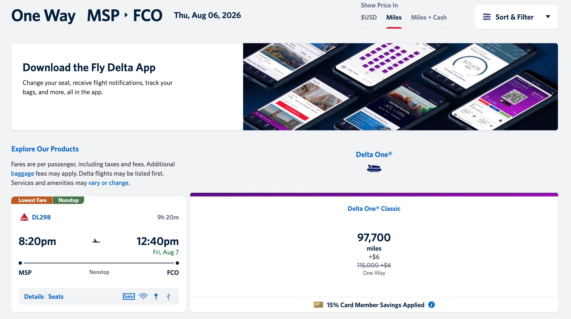 As Other Airlines Clam Up, Delta Keeps Dropping Unprecedented SkyMiles Deals 2 delta fare minneapolis to rome in delta one for 97,700 skymiles