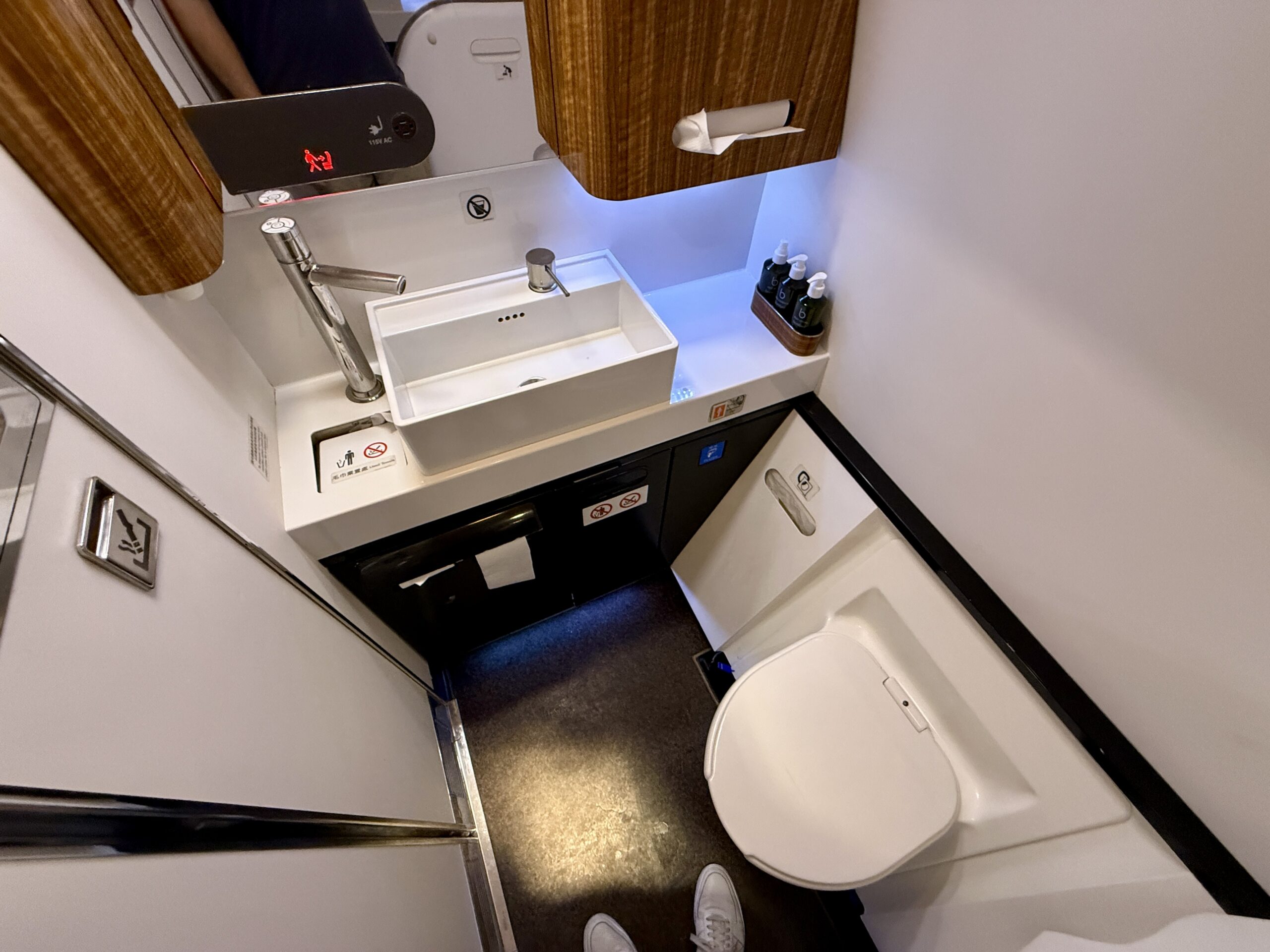 Aging Like a Fine Wine: Cathay Pacific First Class 777 Review 14 plane lavatory scaled