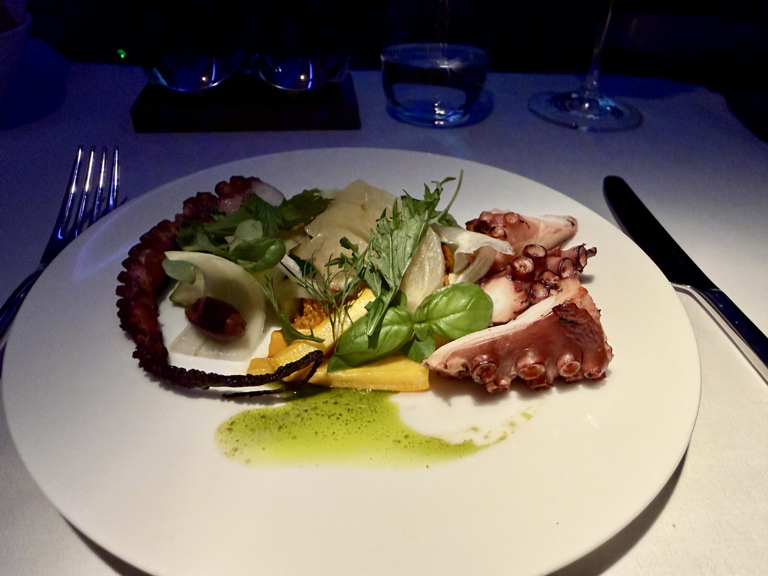 Aging Like a Fine Wine: Cathay Pacific First Class 777 Review 34 plate of octopus with vegetables