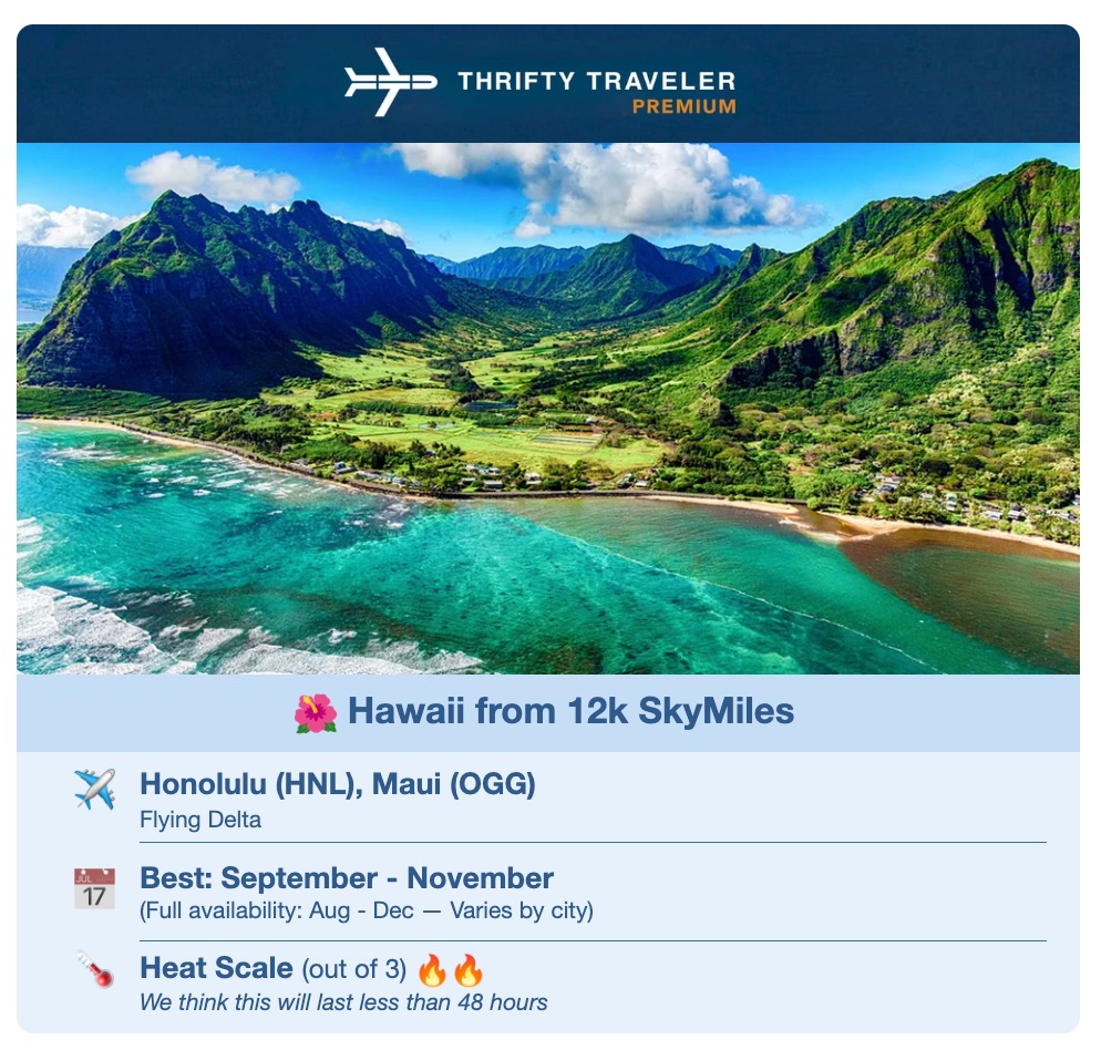 As Other Airlines Get Worse, Delta SkyMiles Deals Are Better than Ever 7 thrifty traveler premium flight deal alert to hawaii