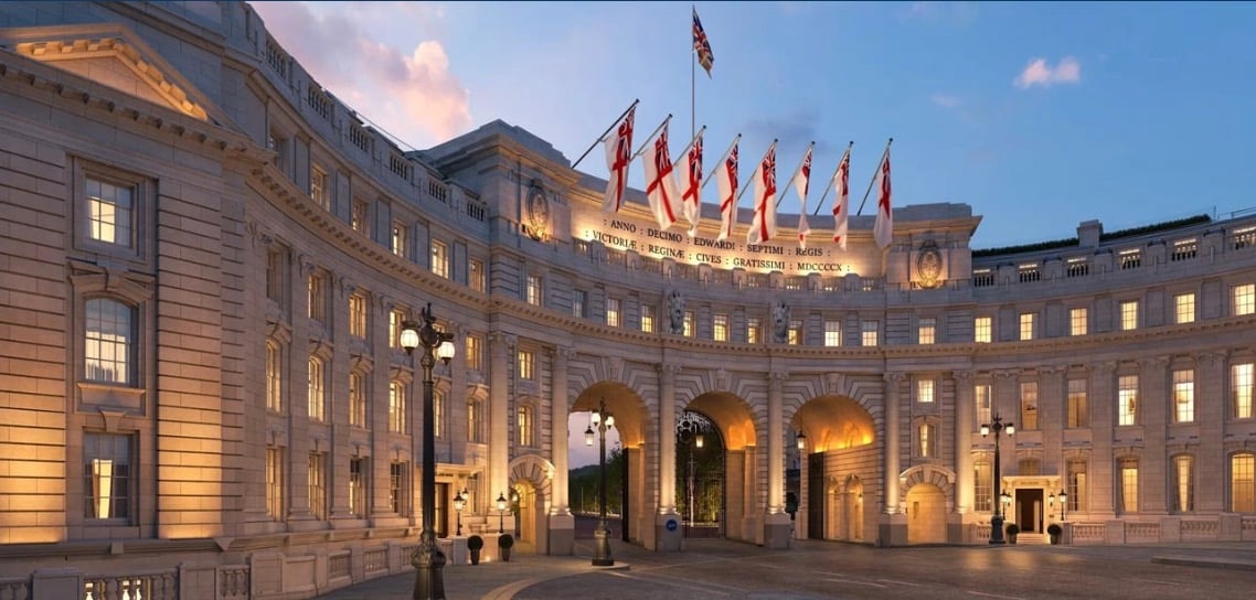 The Extra Mile, July 14: Explaining United's Strange New Seats & More 7 exterior view of the new Waldorf Astoria hotel in London