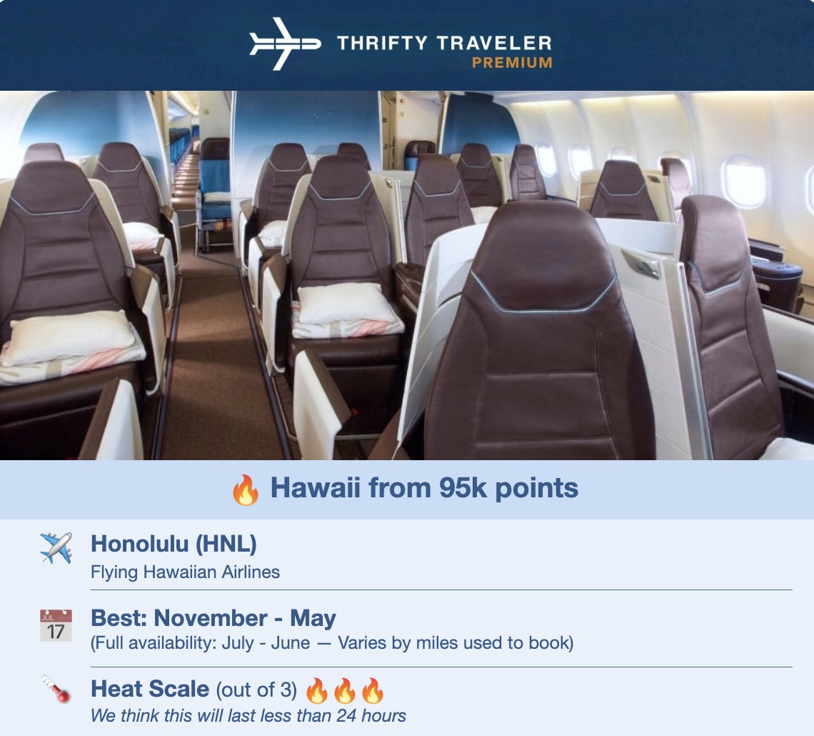 Some Ultra-Rare Biz Class Awards Are Making a Comeback, But Why? 1 Hawaiian Airlines First Class from JFK