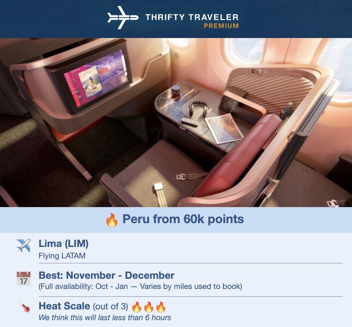 Some Ultra-Rare Biz Class Awards Are Making a Comeback, But Why? 3 LATAM LAX to Lima airfare in biz clas