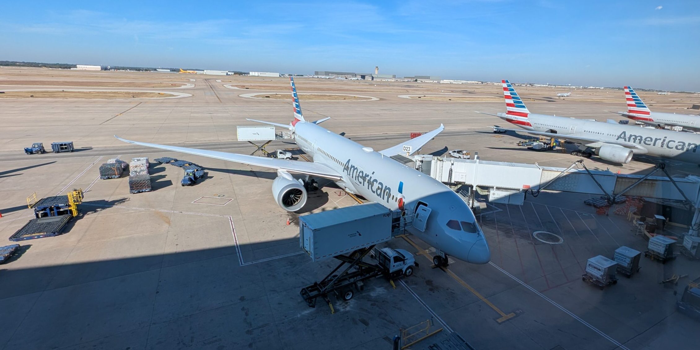 AA planes parked at gate in Dallas-Fort Worth (DFW)