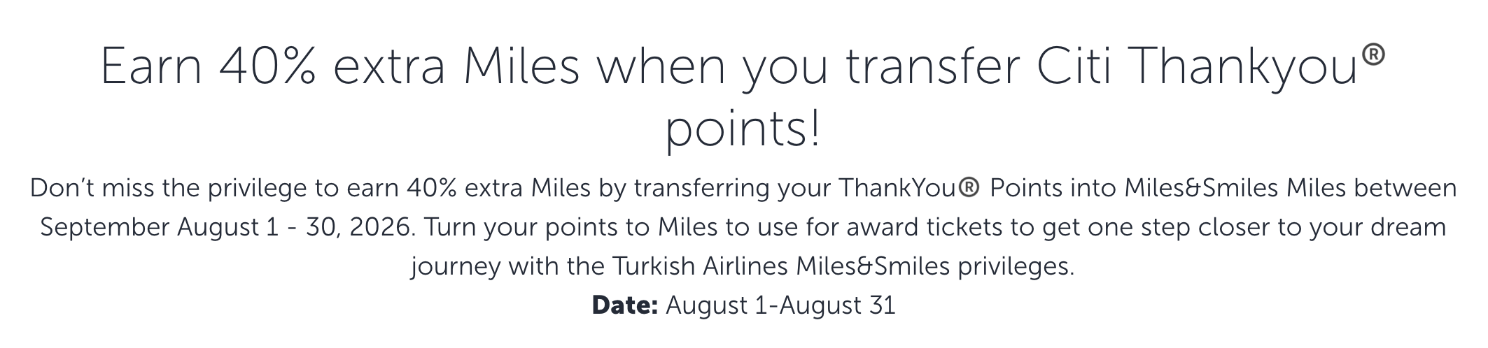 Get Up to 70% More Points With the Current List of Transfer Bonuses! 11 Citi to Turkish 40% transfer bonus