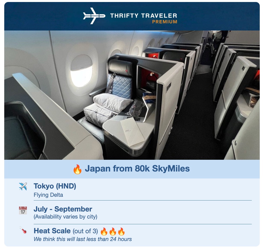 25K SkyMiles to Australia?! Delta is Rethinking SkyMiles ... for the Better! 3 thrifty traveler premium alert for delta one to tokyo for 80k skymiles