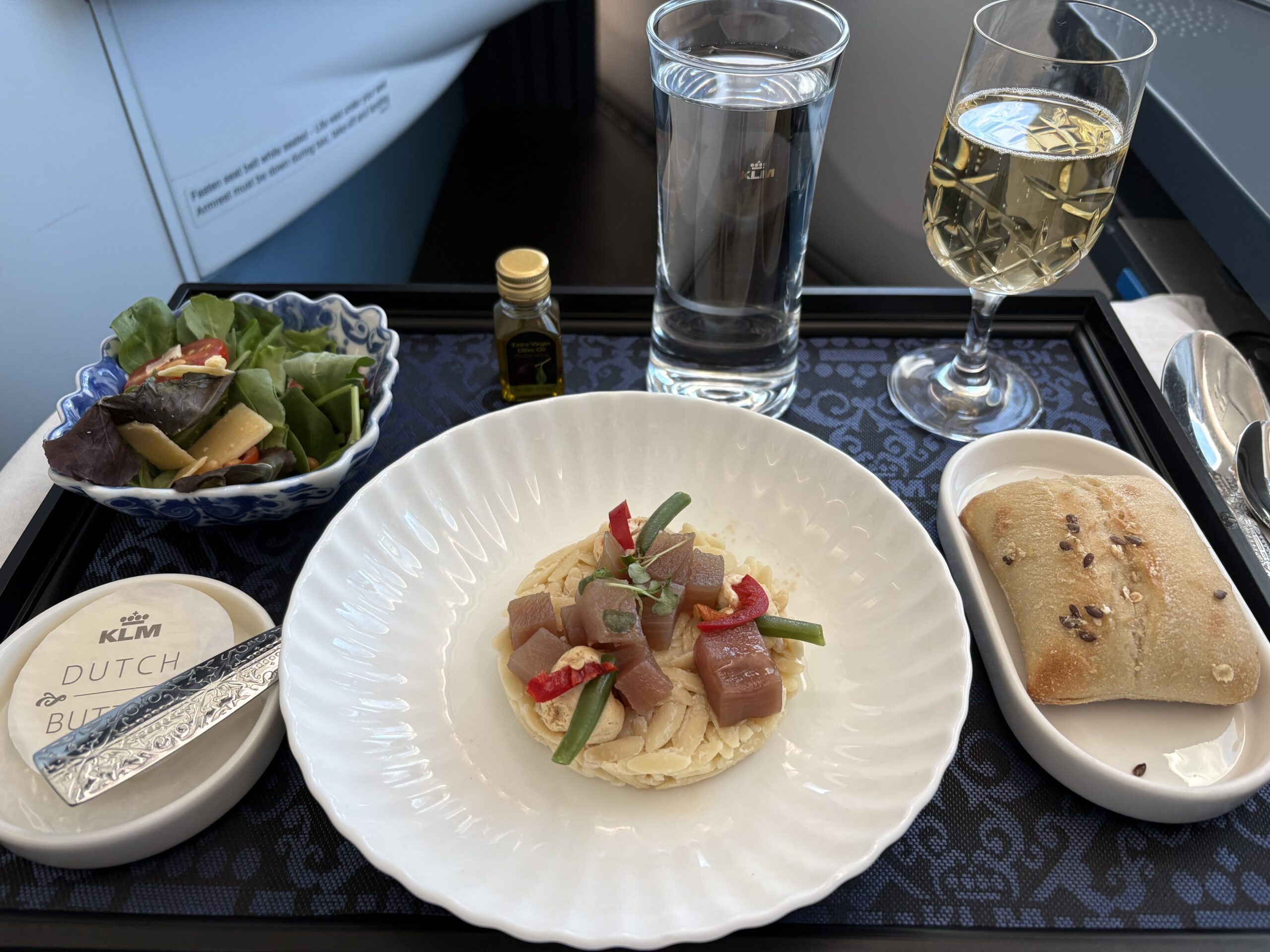 KLM Business Class Review: Solid Service & Food Makes Up for an Average Seat 22 KLM business class appetizer