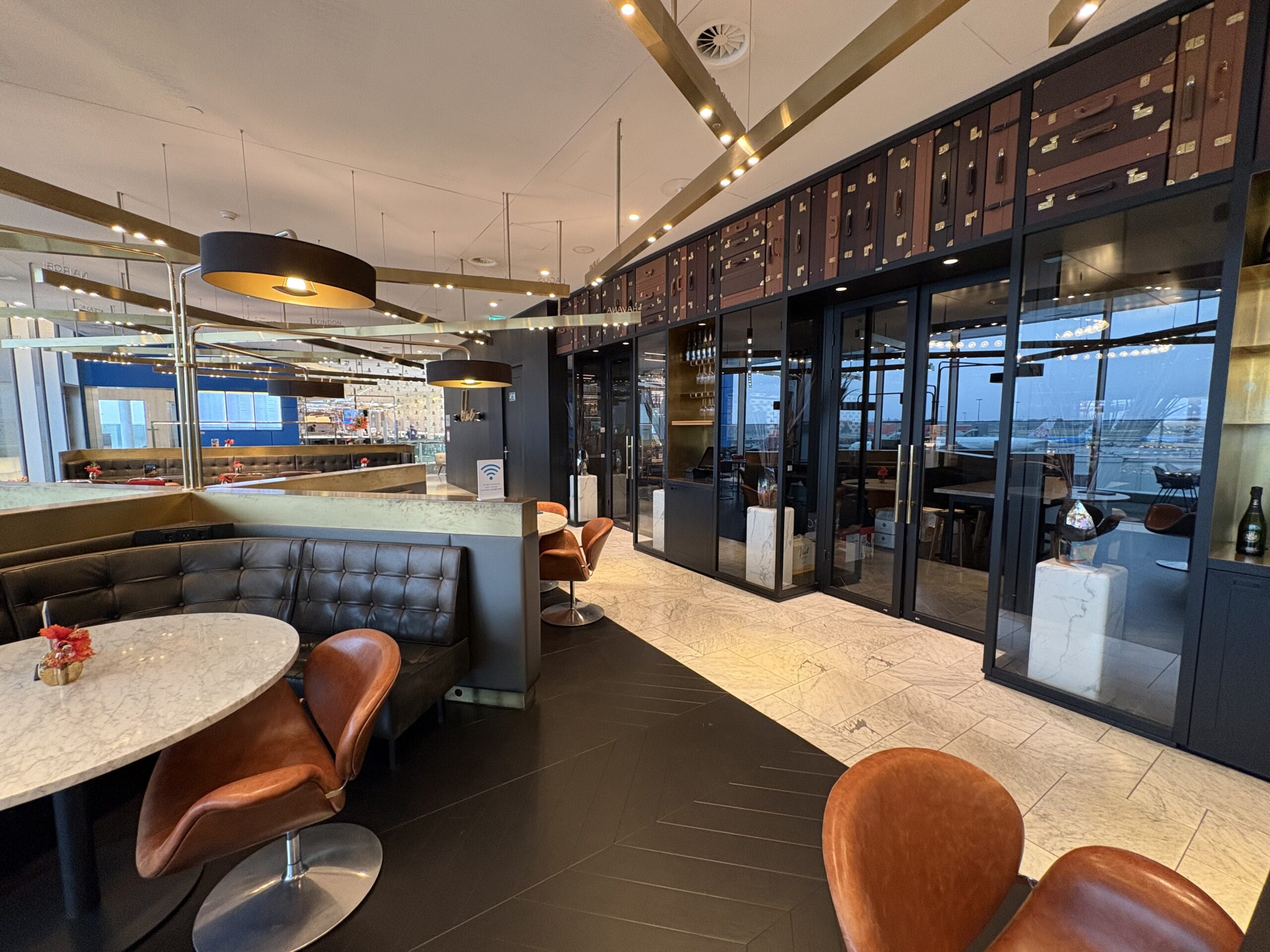 KLM Business Class Review: Solid Service & Food Makes Up for an Average Seat 6 KLM Crown Lounge upstairs restaurant