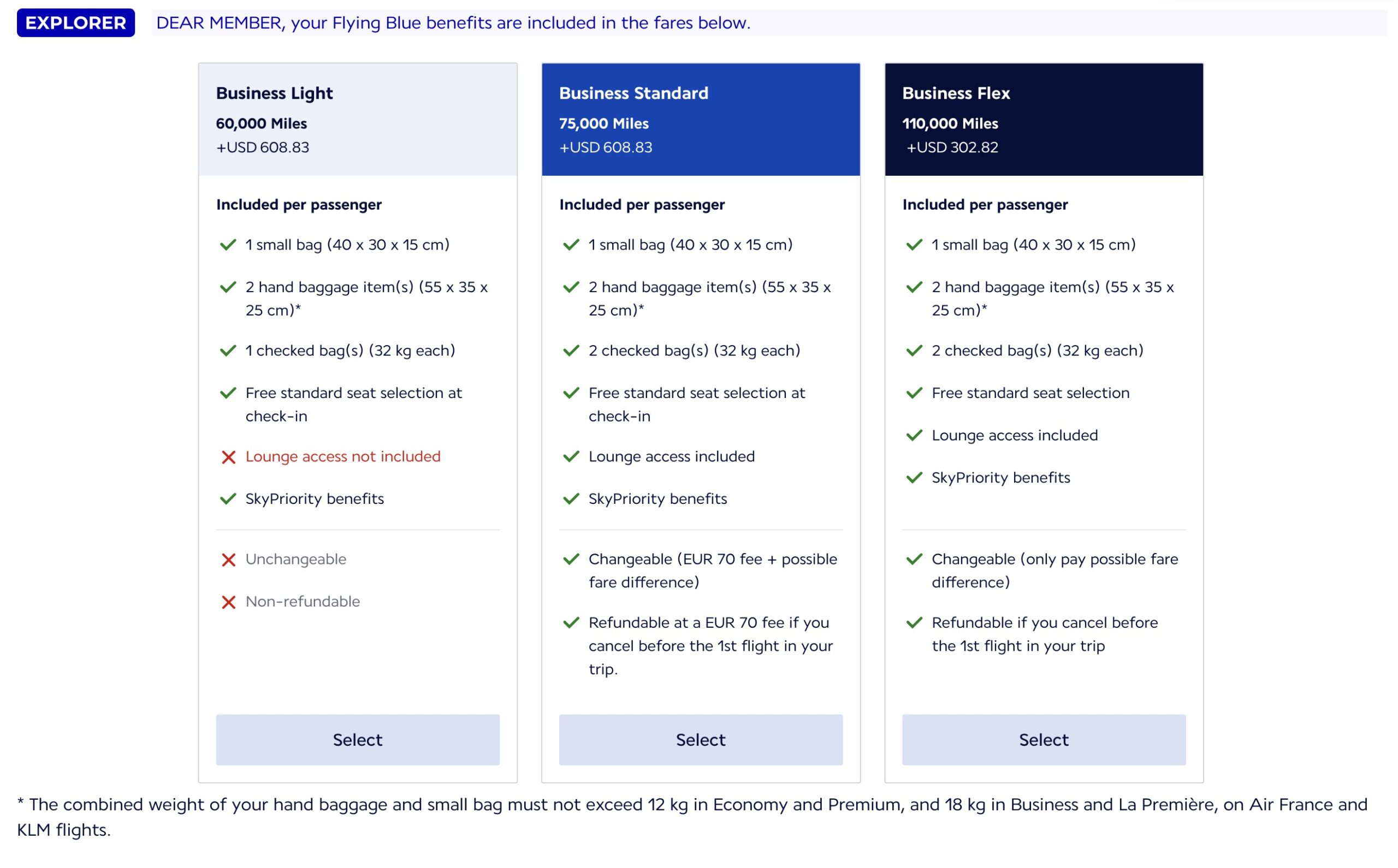Flying Blue Moves to 3-Tier Award Chart, Strips Perks From Cheapest Fares 1 Flying Blue three-tiered business class award JFK-CDG