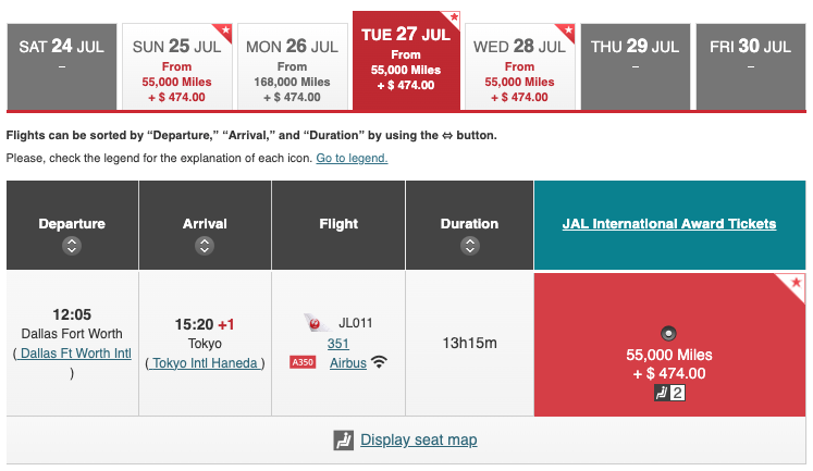 How to Fly Lie-Flat to Japan for 80K Points (Or Less!) 4 JAL Mileage Bank Award from DFW-HND for 55k in business class