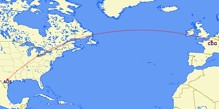 Delta to Launch Brand New Route from Austin (AUS) to Paris (CDG) in 2027 1 GCMap AUS-CDG