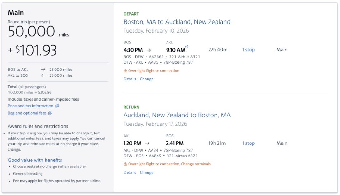 BOS to AKL flight deal