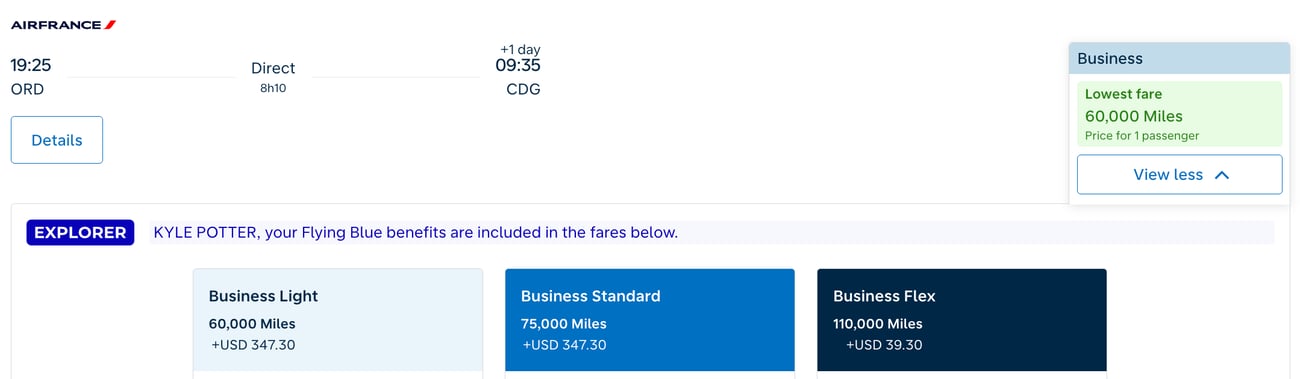 The Extra Mile, Sept. 10: Q&A with Flying Blue's New Boss, Aeroplan Card Changes & More 2 flying blue business class redemption starting at 60,000 miles