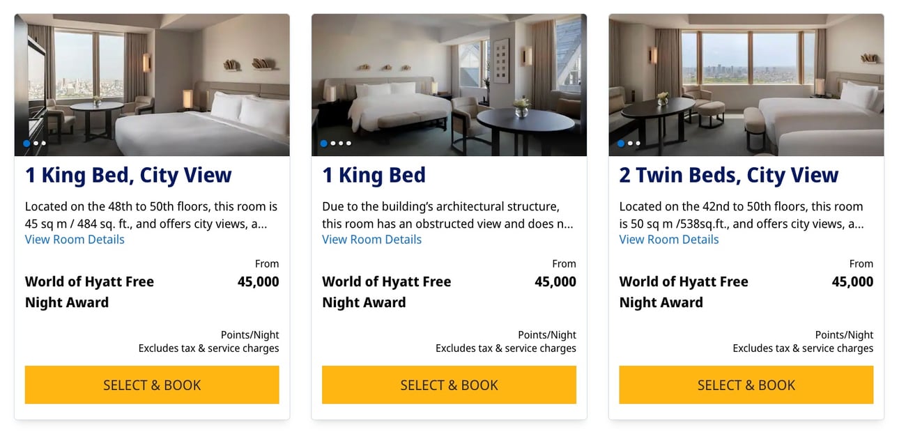 The Extra Mile, Sept. 18: Hyatt Transfers are Taking a Hit, Upgraded Delta Wi-Fi & More 2 points booking options for a room at the Park Hyatt Tokyo