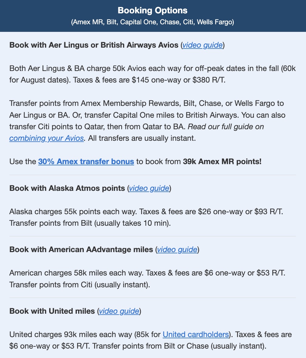 Want to Fly Biz Class with Points? It's a Lot Easier With These Lesser-Known Airlines 2 How to book Aer Lingus