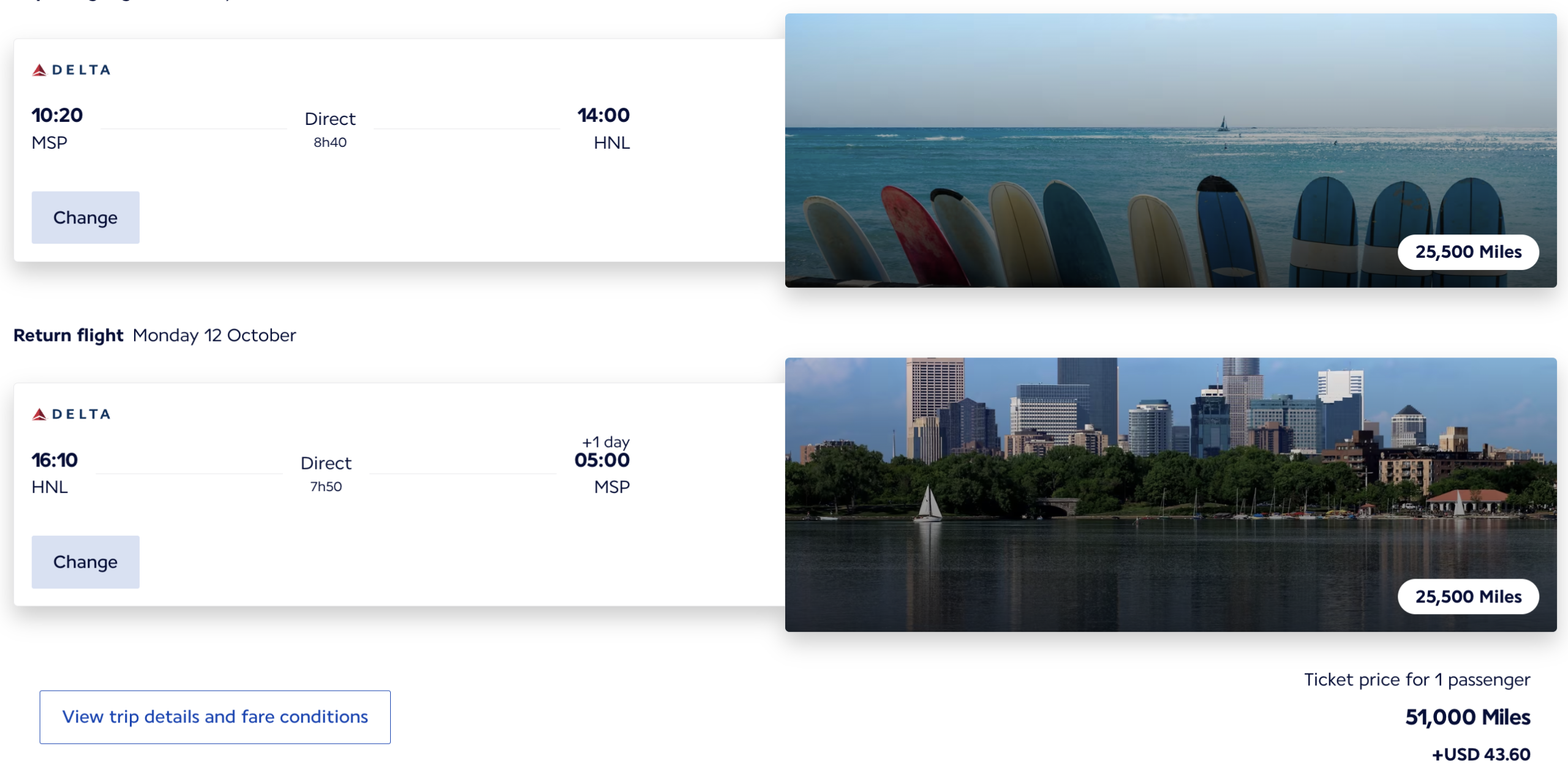 Aloha! 6 Ways to Book Flights to Hawaii with Points & Miles 19 Flying Blue award flying Delta from MSP-HNL for 51k roundtrip