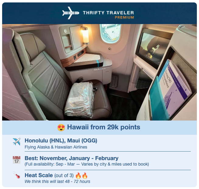 Aloha! 6 Ways to Book Flights to Hawaii with Points & Miles 14 Thrifty Traveler Premium deal for lie-flat seats to Hawaii from 29k points
