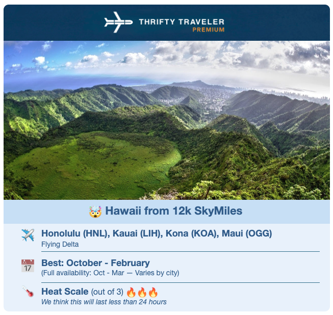 Aloha! 6 Ways to Book Flights to Hawaii with Points & Miles 17 Thrifty Traveler Premium flight deal for Delta flights to Hawaii from 12k roundtrip