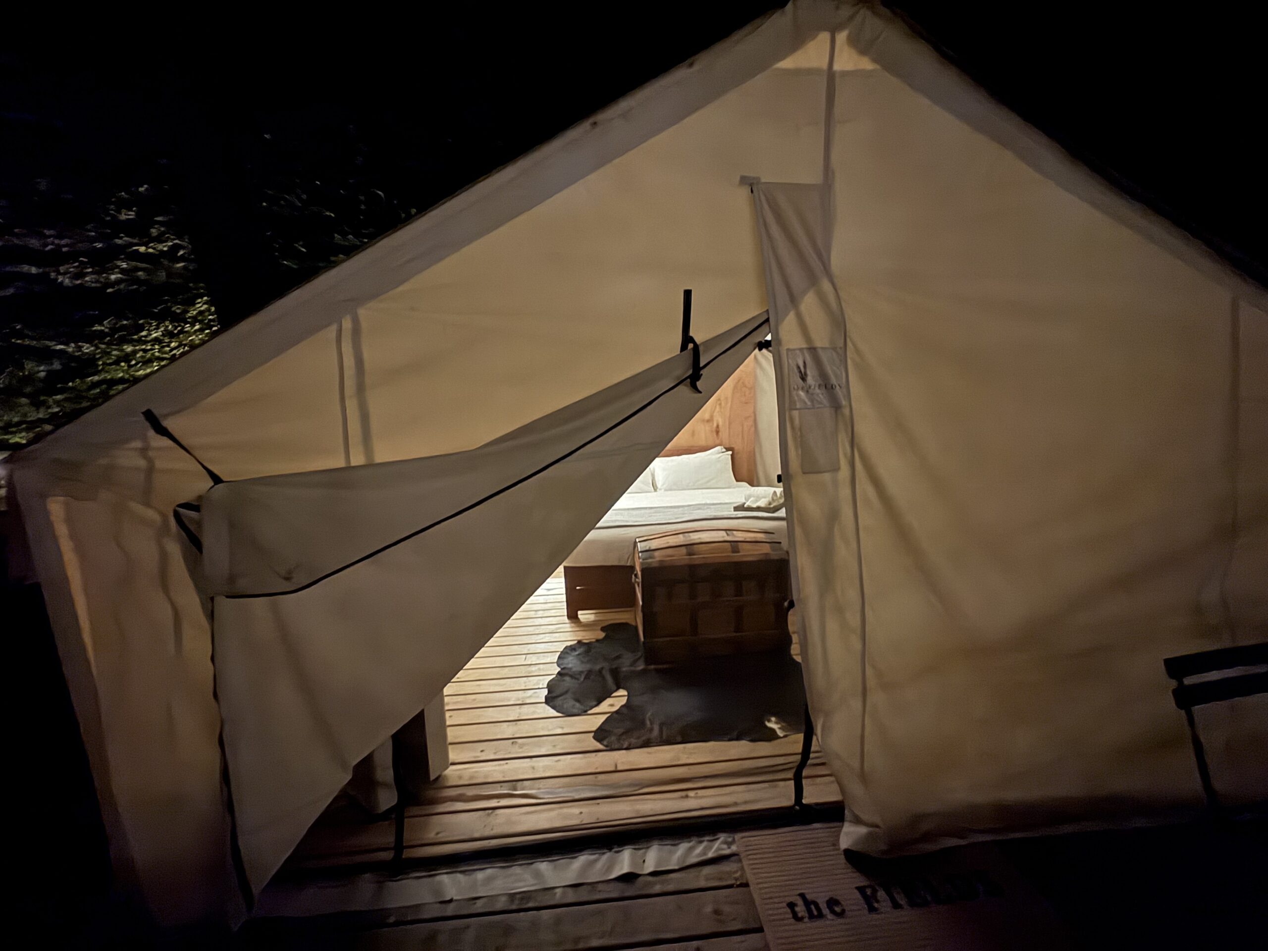 The Fields of Michigan: An Upscale, But Wholesome Glamping Stay Using Hyatt Points 7 Tent at night