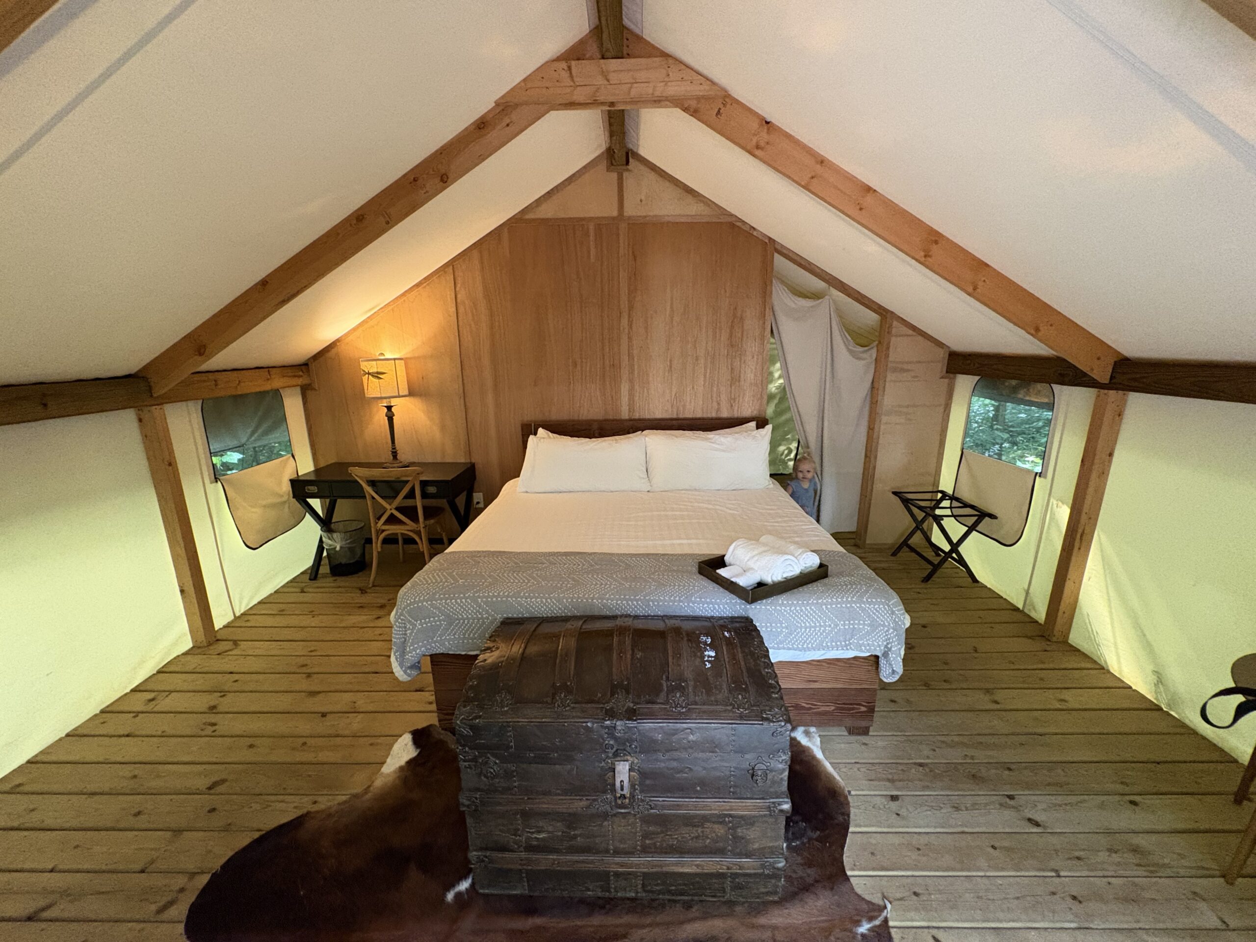 The Fields of Michigan: An Upscale, But Wholesome Glamping Stay Using Hyatt Points 9 Glamping Tent interior