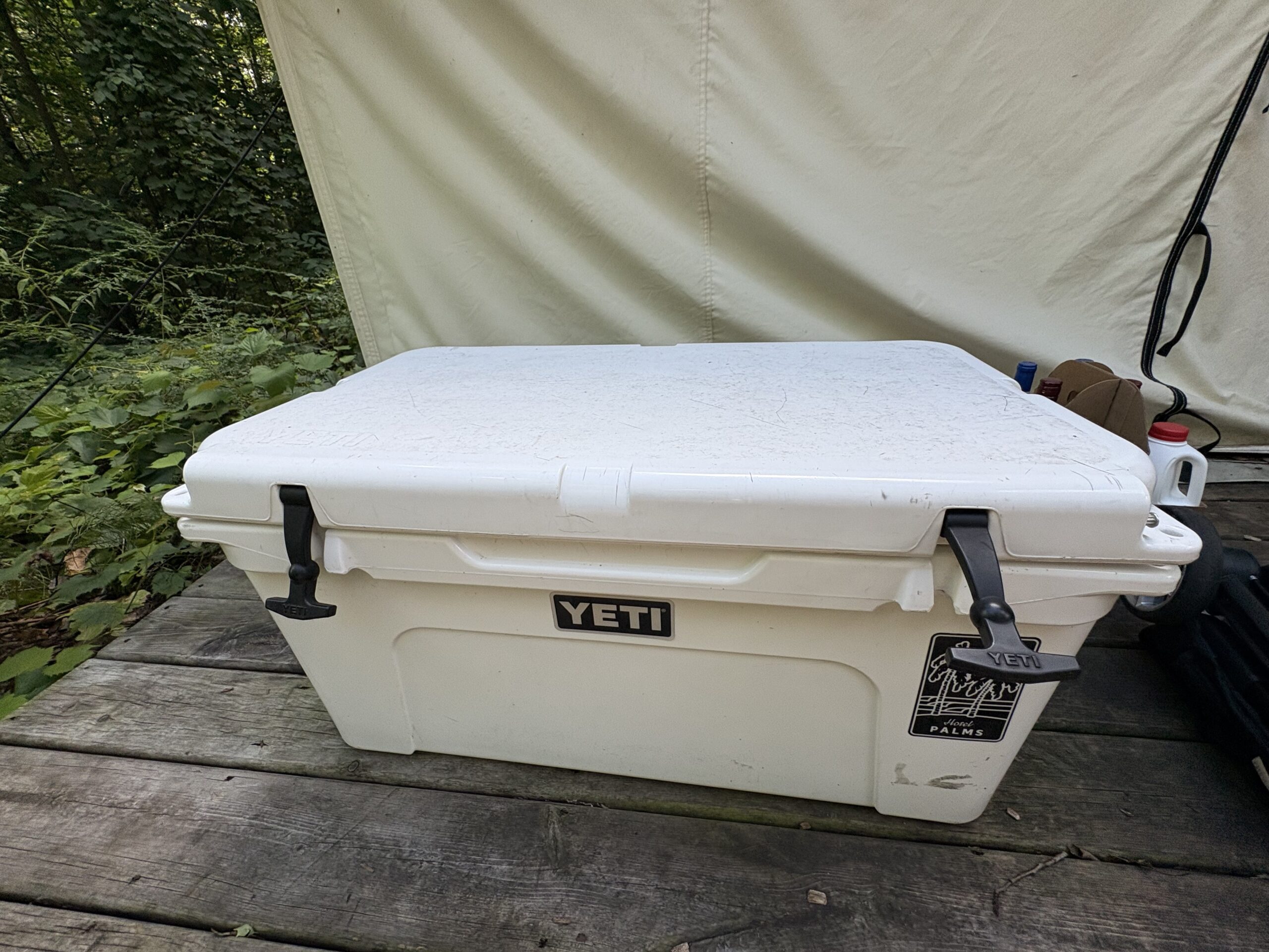 The Fields of Michigan: An Upscale, But Wholesome Glamping Stay Using Hyatt Points 8 Yeti cooler outside each tent