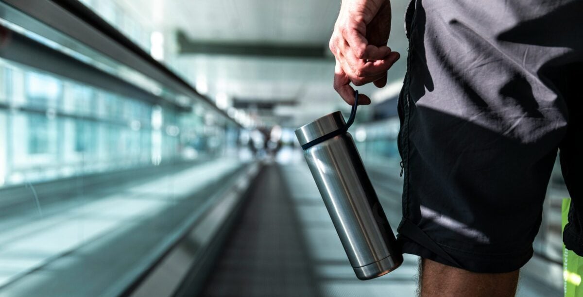 Water bottle at an airport