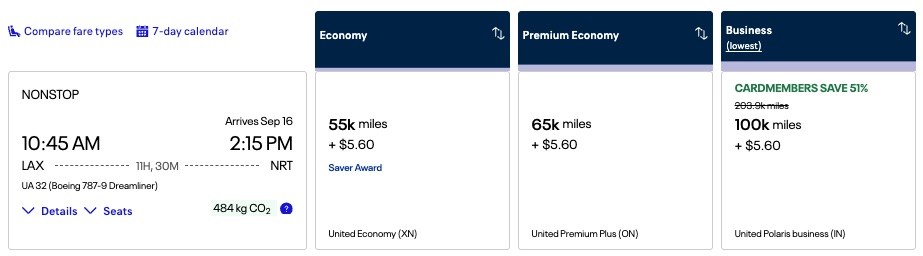 Biz Class Availability for United Cardholders: Solid, But No Slam Dunk 7 united redemption from la to tokyo