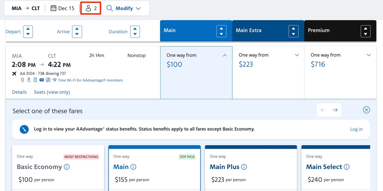 The Extra Mile, Oct. 30: Airlines’ Latest Dirty Trick to Charge You More, a Last-Chance Bonus Offer & More 3 aa two pax mia clt.jpg