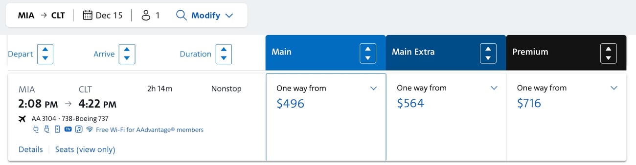 The Extra Mile, Oct. 30: Airlines’ Latest Dirty Trick to Charge You More, a Last-Chance Bonus Offer & More 2 aa mia clt one pax.jpg
