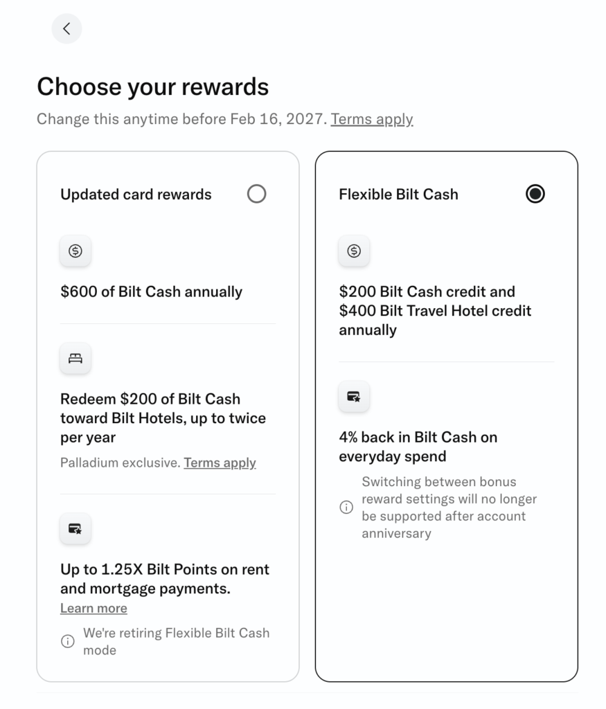 Bilt Is Confusing: How to Pick the Right Rewards Before It’s Too Late 2 Bilt Choose your rewards options