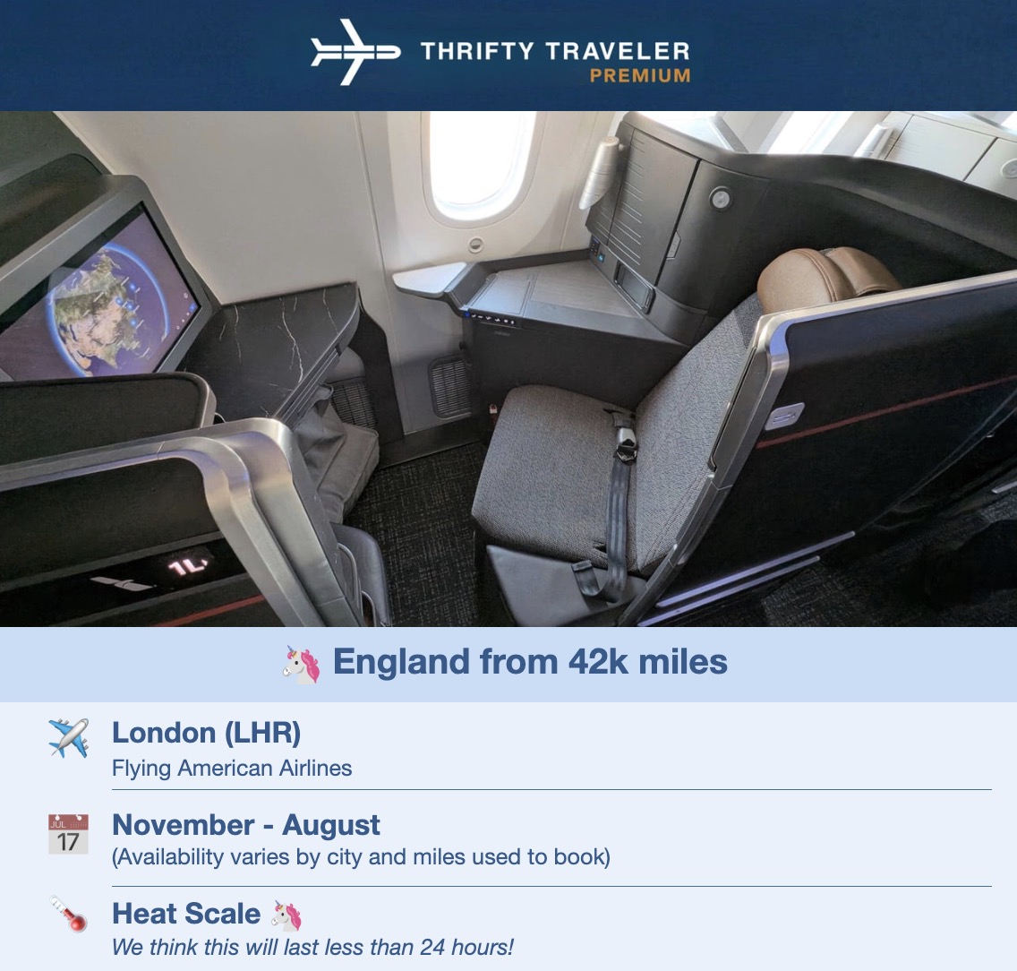 The Rarest Biz Class Award Deals (West Coast to Europe) Are Back in a Big Way 5 London AA biz class flight deal