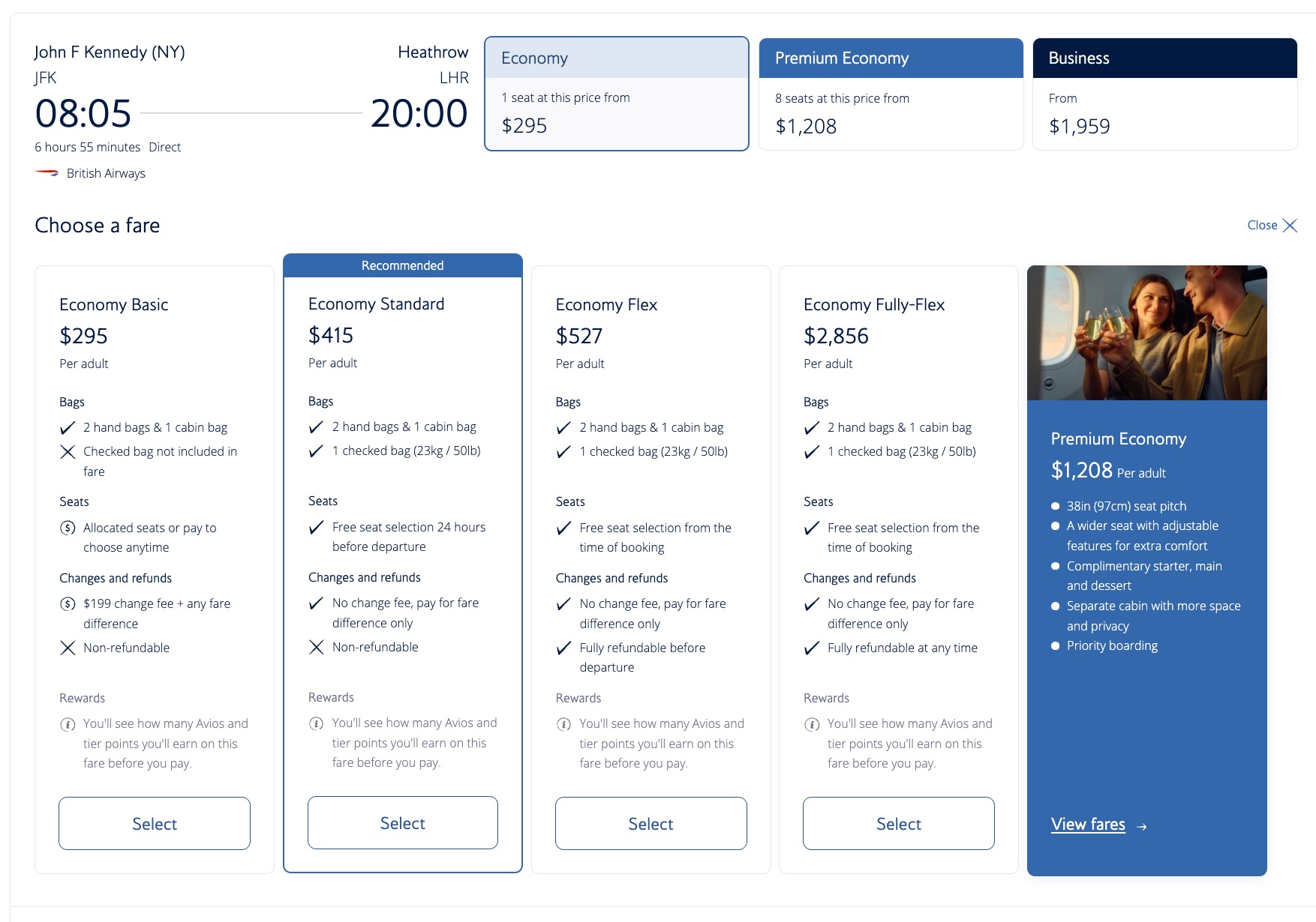 Airlines Are Charging More than Ever to Avoid Basic Economy 5 british airways fare options from jfk to london