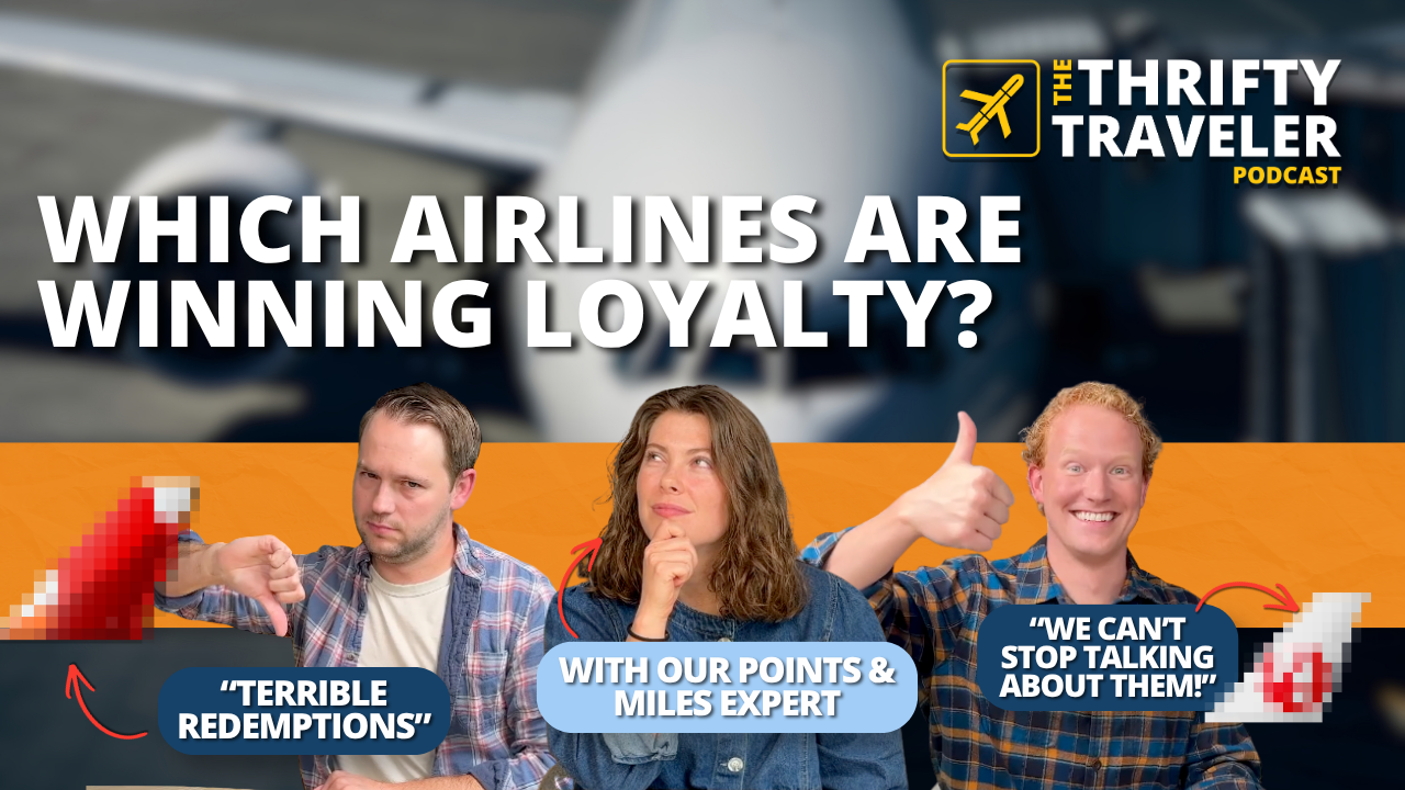 The Extra Mile, Oct. 1: More Hyatt Pain, Earn 7x on Dining & More! 2 three people sitting in front of plane for thrifty traveler podcast