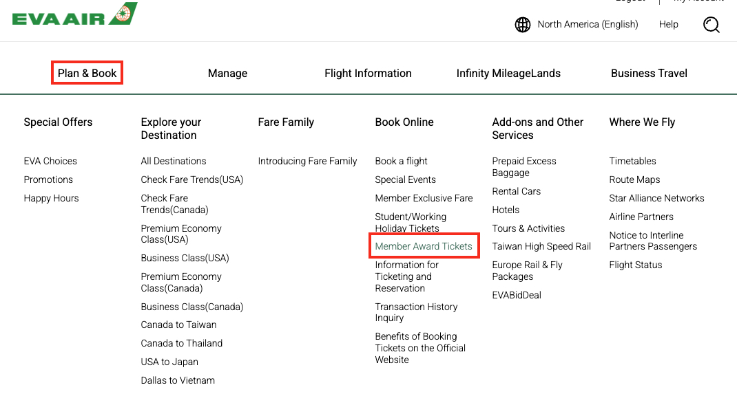 How to Book Flights with EVA Air Miles ... & Save Big on Lie-Flat Seats to Asia 6 navigating to EVA mileage redemption